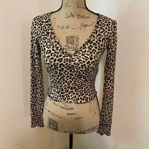 Forever 21 Leopard Print Long Sleeve Top